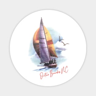 Outer Banks - Retro Sailboat Design Magnet